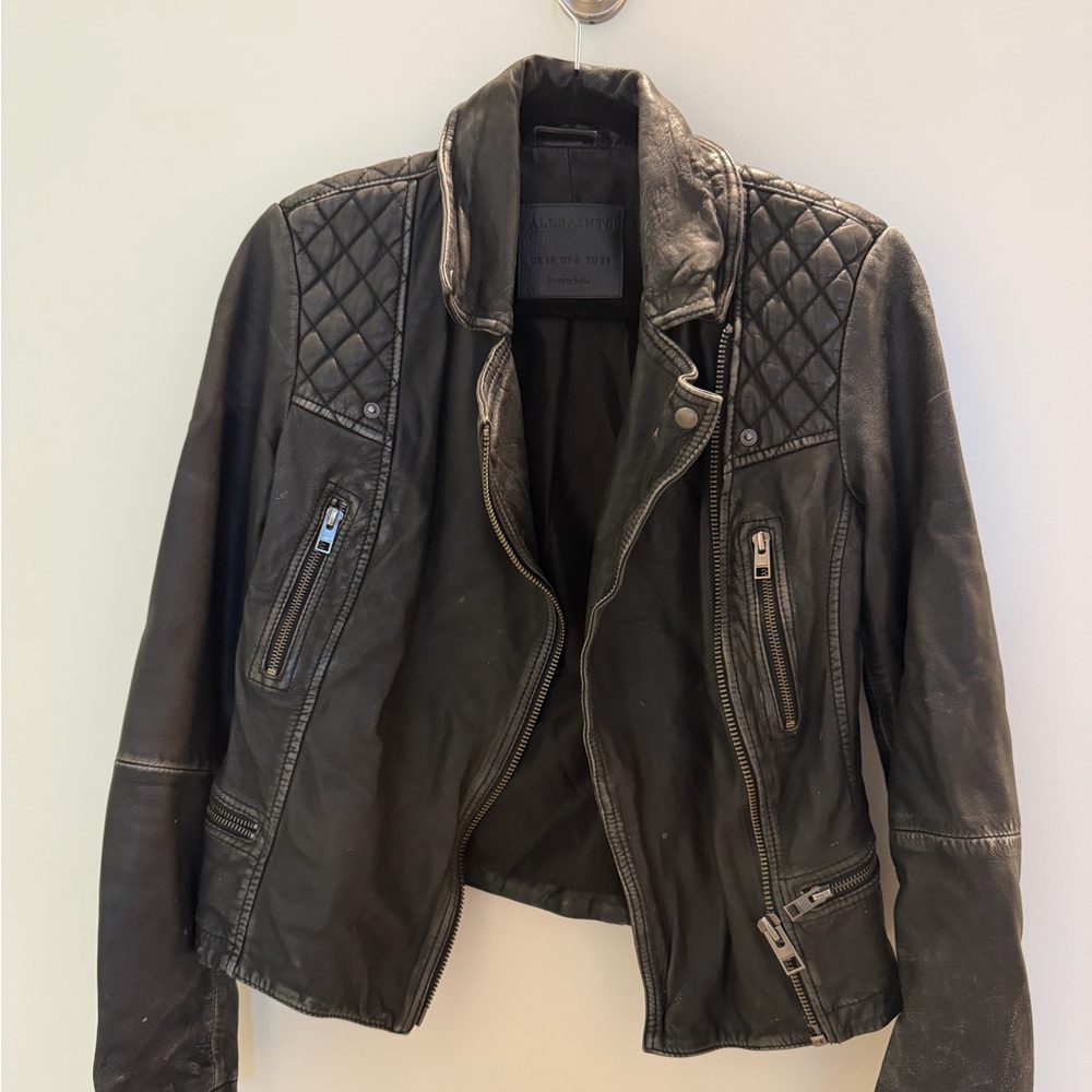 All Saint Women's Black Leather Jacket